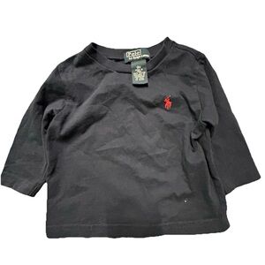 Baby Boy Polo Ralph Lauren Navy Blue Long Sleeve Shirt Size 6-9 Months